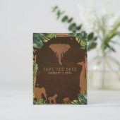 Brown Safari Jungle Zootiere Save the Date Ankündigungspostkarte (Stehend Vorderseite)