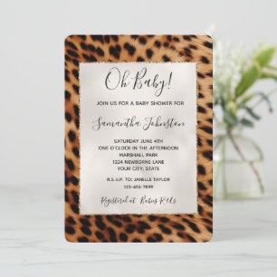 Brown Safari Leopard Animal Baby Dusche Einladung