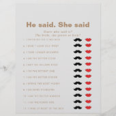 Brown sagte, sie sagte, Brautparty Game (Vorderseite)