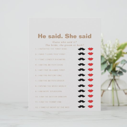 Brown sagte, sie sagte, Brautparty Game (Stehend Vorderseite)