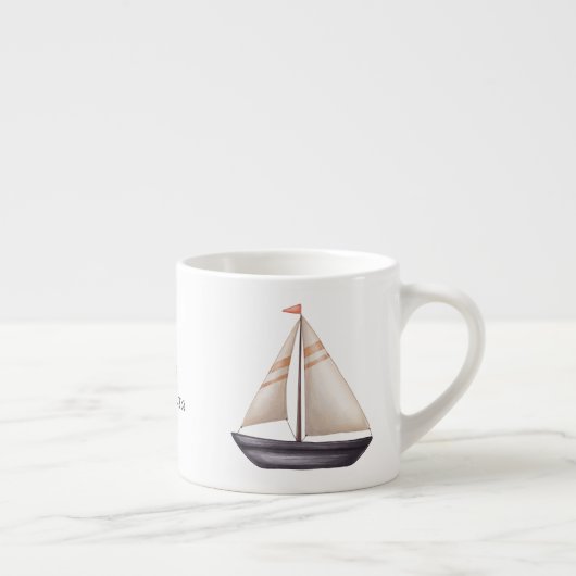Brown Sailing Boat and Name Espressotasse (Rechts)
