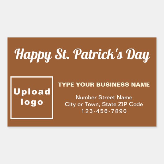 Brown Saint Patrick Business Rectangle Aufkleber (Vorderseite)