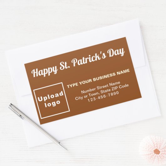 Brown Saint Patrick Business Rectangle Aufkleber (Umschlag)