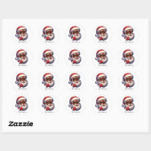 Brown Santa Christmas Stickers – Sheet of 20 (Blatt)