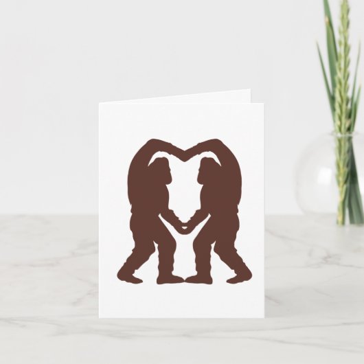 Brown Sasquatch Heart Silhouette Karte (Vorderseite)