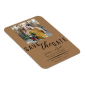 Brown Save the Date Foto Wedding Magnet (Rechte Seite)