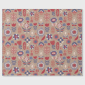 Brown Scandinavian Winter Floral Geschenkpapier (Flach)