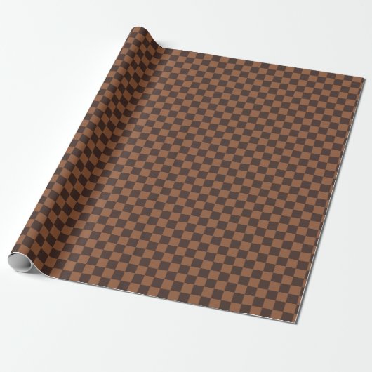Brown Schachbrett Wrapping Paper - Designer Inspir Geschenkpapier (Ungerollt)