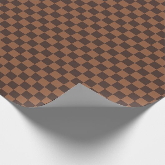 Brown Schachbrett Wrapping Paper - Designer Inspir Geschenkpapier (Ecke)