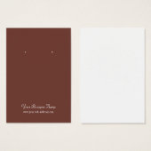 Brown Schlicht Simple Custom Earring Card (Vorne & Hinten)