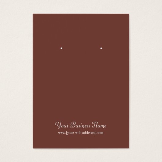 Brown Schlicht Simple Custom Earring Card (Vorderseite)