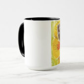 Brown-Schmetterling, gelbe Blume Tasse (Vorderseite Links)