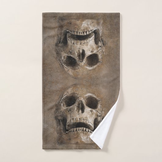 Brown-Schmutz-Schlamm-Wand mit dem Schädel Badhandtuch Set (Handtuch)