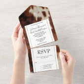 Brown Schwarz-weiß Cowhide All In One Einladung (Abreißen)