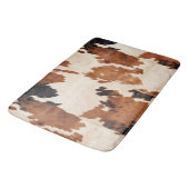 Brown Schwarz-weiß Cowhide Badematte (Schrägansicht)