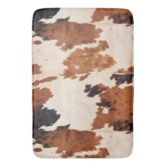 Brown Schwarz-weiß Cowhide Badematte (Vorderseite Vertikal)