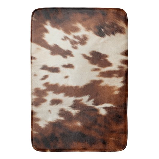 Brown Schwarz-weiß Cowhide Badematte (Vorderseite Vertikal)