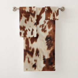 Brown Schwarz-weiß Cowhide Badhandtuch Set