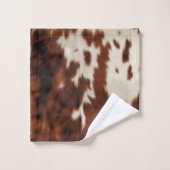 Brown Schwarz-weiß Cowhide Badhandtuch Set (Waschlappen)