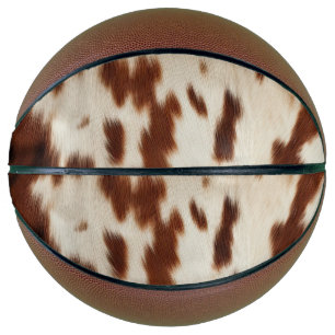 Brown Schwarz-weiß Cowhide Basketball