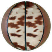 Brown Schwarz-weiß Cowhide Basketball (Vertikal)