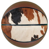 Brown Schwarz-weiß Cowhide Basketball (Vorderseite)