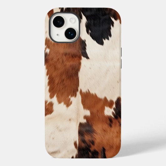 Brown Schwarz-weiß Cowhide Case-Mate iPhone Hülle (Rückseite)