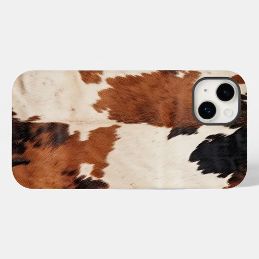 Brown Schwarz-weiß Cowhide Case-Mate iPhone Hülle (Rückseite (Horizontal))