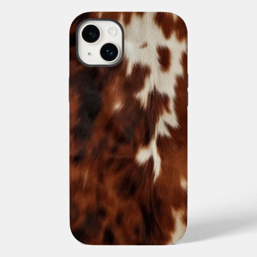 Brown Schwarz-weiß Cowhide Case-Mate iPhone Hülle (Rückseite)