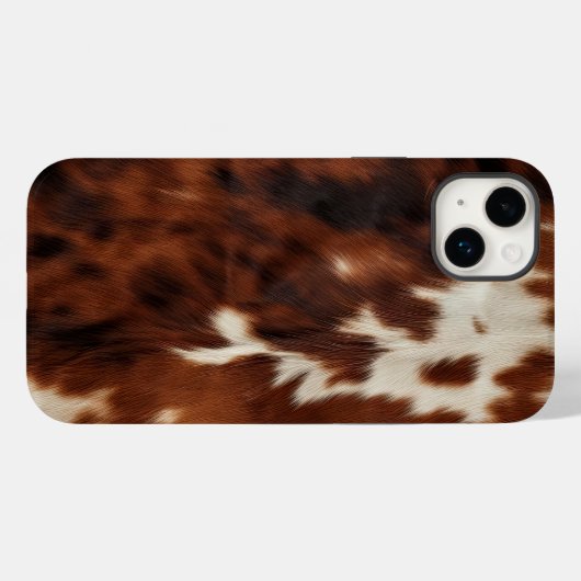 Brown Schwarz-weiß Cowhide Case-Mate iPhone Hülle (Rückseite (Horizontal))