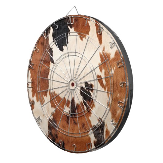 Brown Schwarz-weiß Cowhide Dartscheibe (Vorderseite rechts)