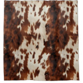 Brown Schwarz-weiß Cowhide Duschvorhang (Vorderseite)