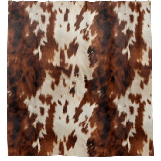 Brown Schwarz-weiß Cowhide Duschvorhang (Vorderseite)