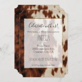 Brown Schwarz-weiß Cowhide Einladung (Vorne/Hinten)