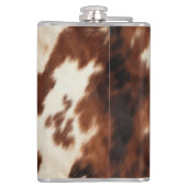 Brown Schwarz-weiß Cowhide Flachmann (Rückseite)