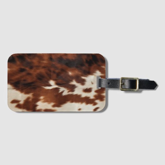 Brown Schwarz-weiß Cowhide Gepäckanhänger (Vorderseite (Horizontal))