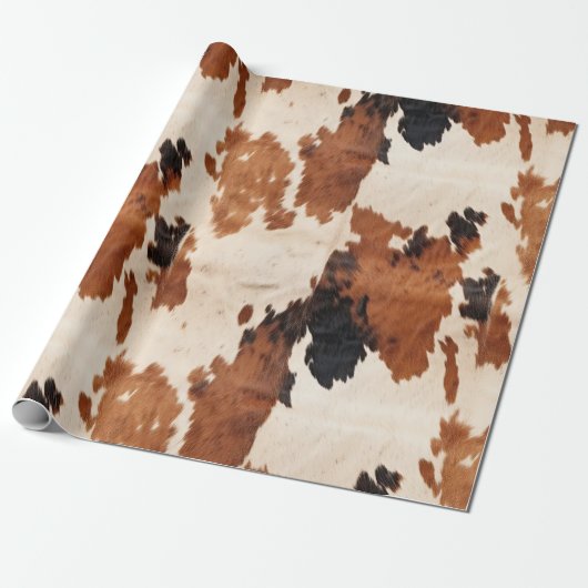 Brown Schwarz-weiß Cowhide Geschenkpapier (Ungerollt)
