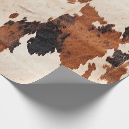 Brown Schwarz-weiß Cowhide Geschenkpapier (Ecke)