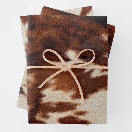 Brown Schwarz-weiß Cowhide Geschenkpapier Set (Beispiel)
