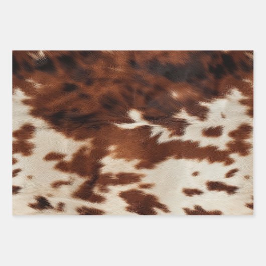 Brown Schwarz-weiß Cowhide Geschenkpapier Set (Vorderseite)