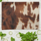 Brown Schwarz-weiß Cowhide Geschirrtuch (Gefaltet)