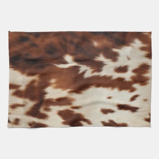Brown Schwarz-weiß Cowhide Geschirrtuch (Horizontal)