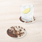 Brown Schwarz-weiß Cowhide Getränkeuntersetzer (Seite)