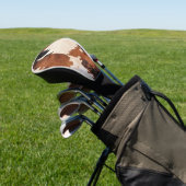 Brown Schwarz-weiß Cowhide Golf Headcover (In SItu)