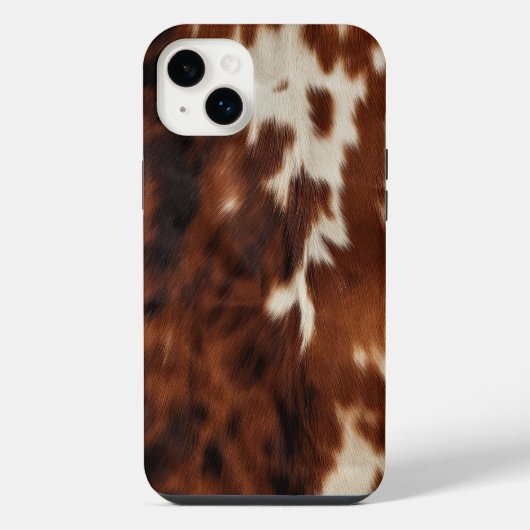 Brown Schwarz-weiß Cowhide iPhone Hülle (Rückseite)