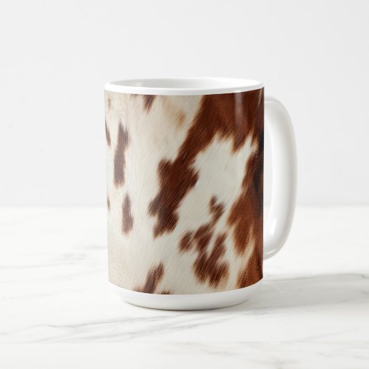 Brown Schwarz-weiß Cowhide Kaffeetasse (VorderseiteRechts)