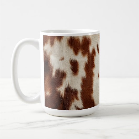 Brown Schwarz-weiß Cowhide Kaffeetasse (Links)