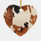 Brown Schwarz-weiß Cowhide Keramik Ornament (Vorne)