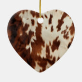 Brown Schwarz-weiß Cowhide Keramik Ornament (Hinten)