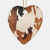 Brown Schwarz-weiß Cowhide Keramik Ornament (Links)